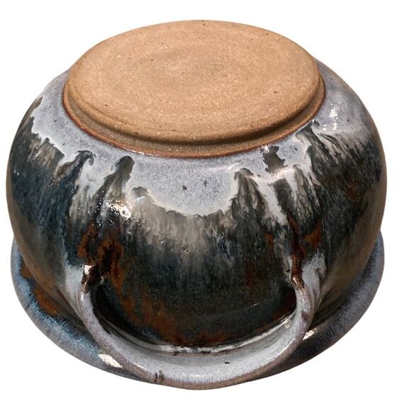 Stunning Studio Pottery Drip Glazed Stoneware Casserole Pot with Lid - Picture 6 of 10